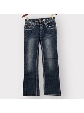Petrol Womens Finney Designer Blue Jeans sz 2 27x32 5-Pocket Low Rise Bootcut